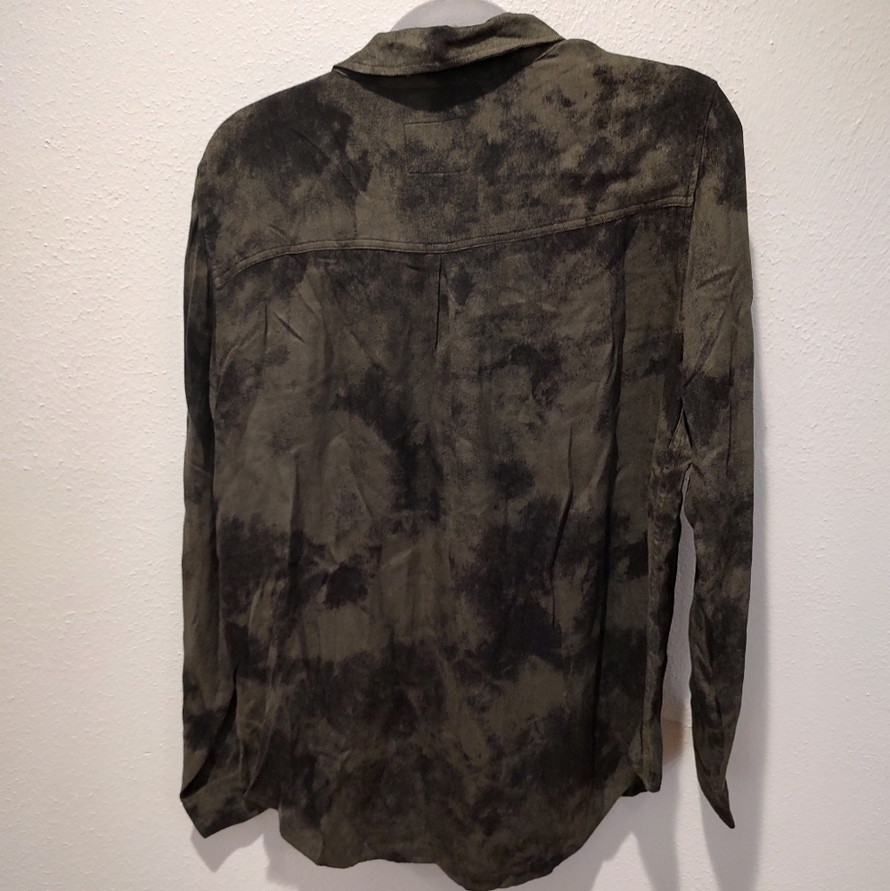 Rails Long Sleeve Hunter Olive Tie Dye Women’s Shirt Black M - Picture 10 of 12
